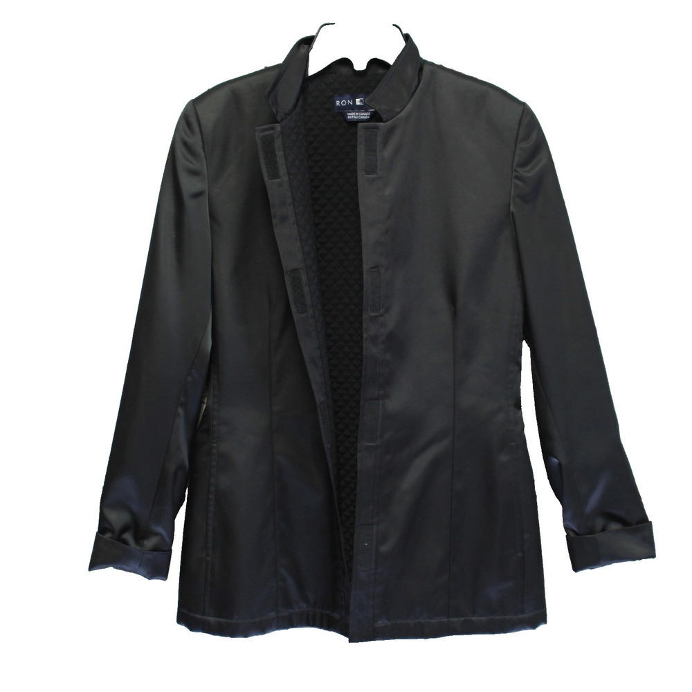 Ron Leal Womens Size 6‎ Jacket Black Wool Quilted Lining Mandarin Collar Canada